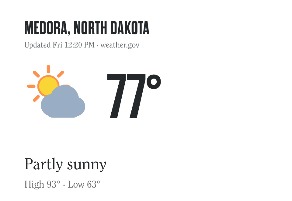 Current conditions in Medora